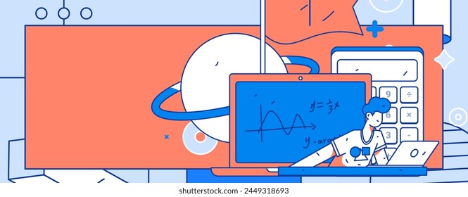 Education and learning people flat vector concept hand drawn illustration
