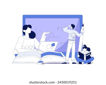 Education and learning people flat vector concept hand drawn illustration
