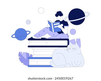 Bildung und Lernende flache Vektorgrafik Konzept Handgezeichnete Illustration
