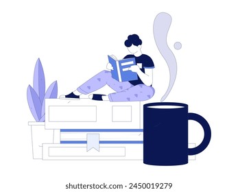 Education and learning people flat vector concept hand drawn illustration
