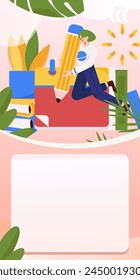 Education and learning people flat vector concept hand drawn illustration
