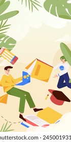Education and learning people flat vector concept hand drawn illustration
