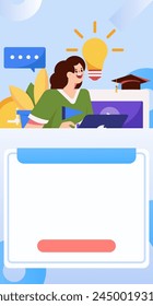 Educación y aprendizaje de las personas concepto de Vector plano dibujado a mano ilustración
