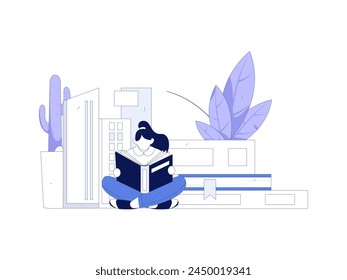 Education and learning people flat vector concept hand drawn illustration
