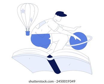 Education and learning people flat vector concept hand drawn illustration
