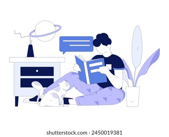 Education and learning people flat vector concept hand drawn illustration
