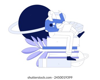 Education and learning people flat vector concept hand drawn illustration
