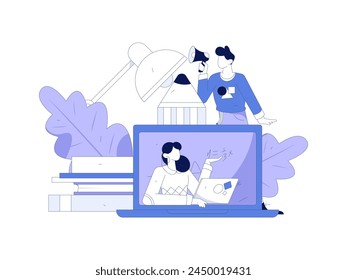 Education and learning people flat vector concept hand drawn illustration
