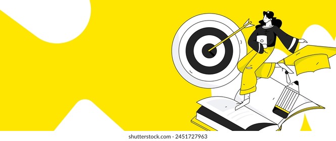 Education and learning people flat vector concept hand drawn illustration

