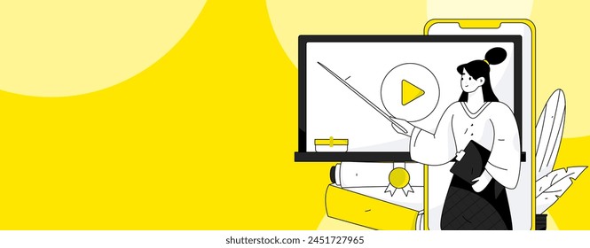 Education and learning people flat vector concept hand drawn illustration
