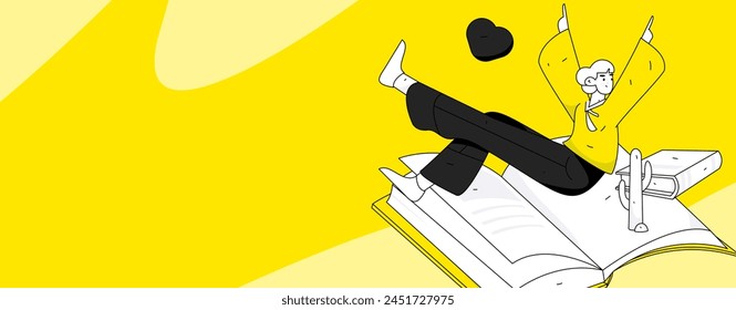 Education and learning people flat vector concept hand drawn illustration
