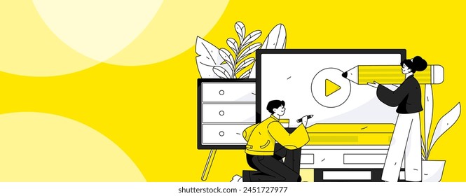 Education and learning people flat vector concept hand drawn illustration
