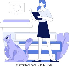 Education and learning people flat vector concept hand drawn illustration
