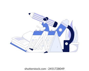 Education and learning people flat vector concept hand drawn illustration
