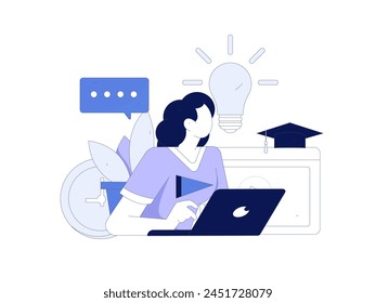 Education and learning people flat vector concept hand drawn illustration
