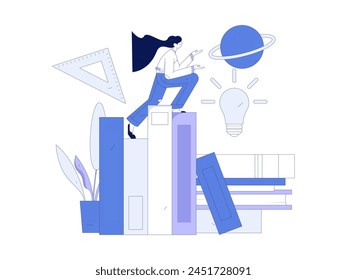 Education and learning people flat vector concept hand drawn illustration
