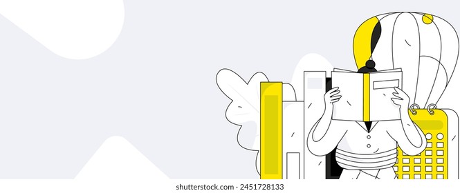Education and learning people flat vector concept hand drawn illustration
