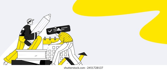 Education and learning people flat vector concept hand drawn illustration
