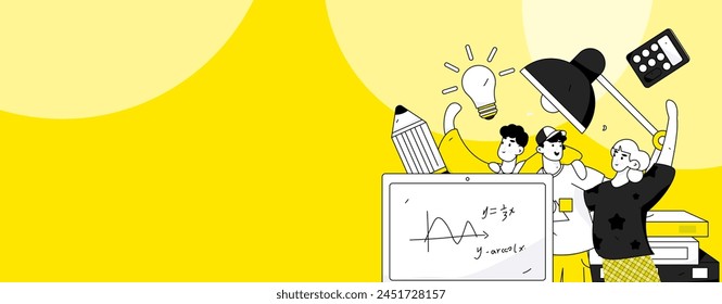 Education and learning people flat vector concept hand drawn illustration
