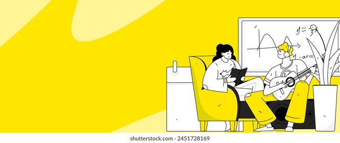 Education and learning people flat vector concept hand drawn illustration
