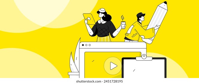 Education and learning people flat vector concept hand drawn illustration
