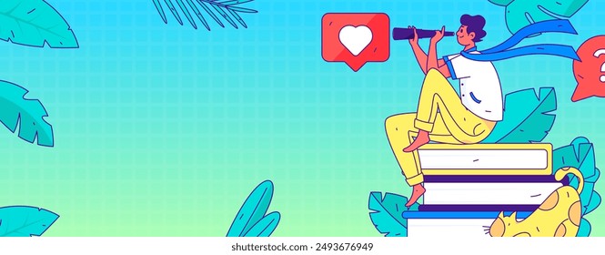 Education and learning people flat vector concept hand drawn illustration
