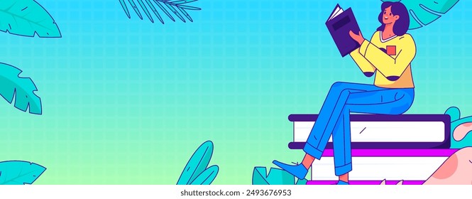 Education and learning people flat vector concept hand drawn illustration
