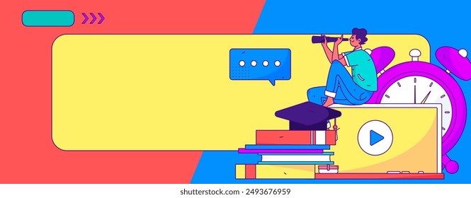 Education and learning people flat vector concept hand drawn illustration
