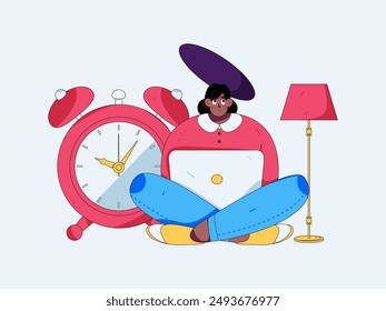 Education and learning people flat vector concept hand drawn illustration
