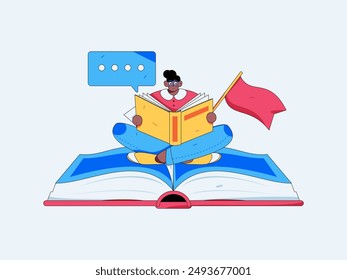 Education and learning people flat vector concept hand drawn illustration
