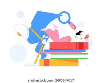 Education and learning people flat vector concept hand drawn illustration
