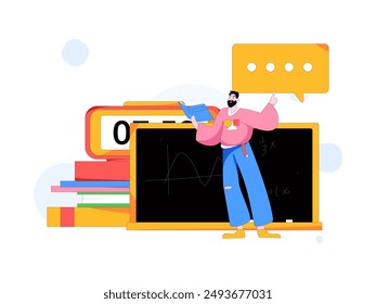 Education and learning people flat vector concept hand drawn illustration
