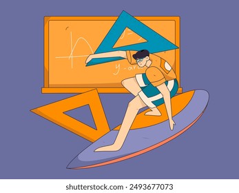 Education and learning people flat vector concept hand drawn illustration
