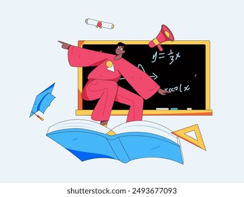 Education and learning people flat vector concept hand drawn illustration
