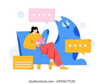 Education and learning people flat vector concept hand drawn illustration

