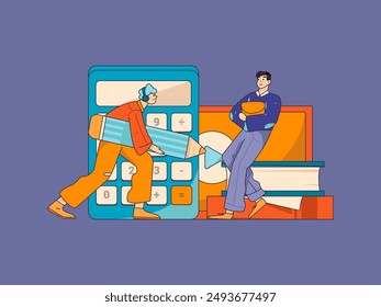 Educación y aprendizaje de las personas concepto de Vector plano dibujado a mano ilustración
