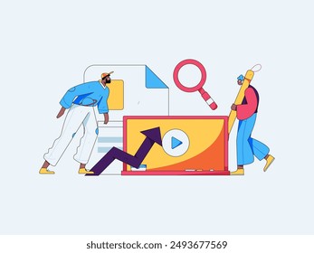 Education and learning people flat vector concept hand drawn illustration
