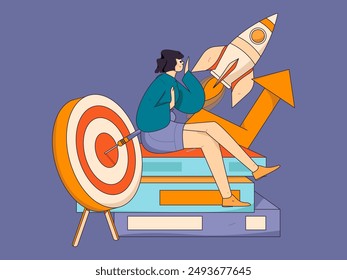 Education and learning people flat vector concept hand drawn illustration
