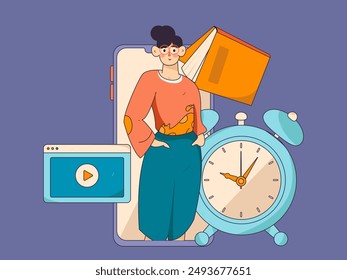 Education and learning people flat vector concept hand drawn illustration

