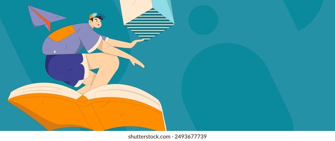 Education and learning people flat vector concept hand drawn illustration
