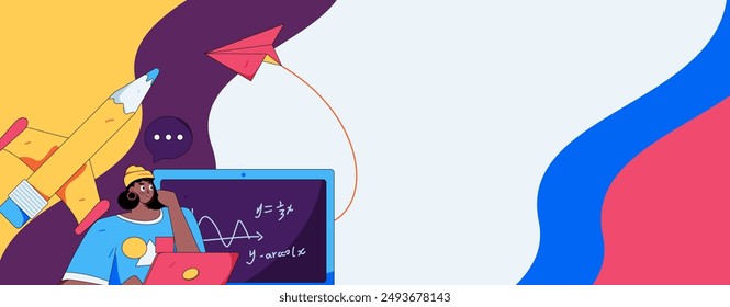 Education and learning people flat vector concept hand drawn illustration
