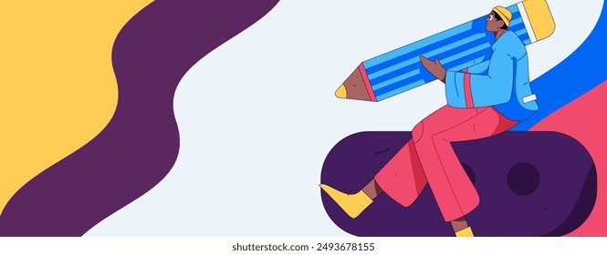 Education and learning people flat vector concept hand drawn illustration
