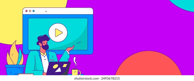 Education and learning people flat vector concept hand drawn illustration
