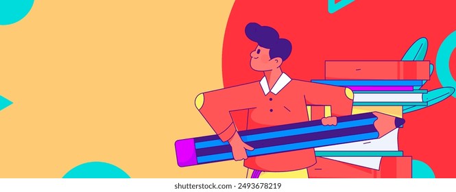 Education and learning people flat vector concept hand drawn illustration
