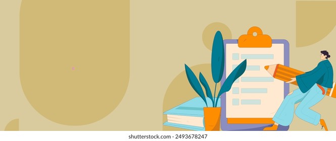 Education and learning people flat vector concept hand drawn illustration
