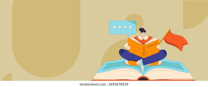 Education and learning people flat vector concept hand drawn illustration
