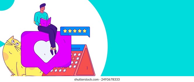 Education and learning people flat vector concept hand drawn illustration
