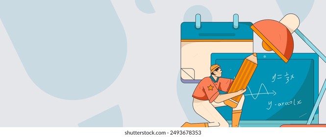 Education and learning people flat vector concept hand drawn illustration
