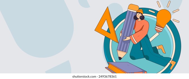 Education and learning people flat vector concept hand drawn illustration
