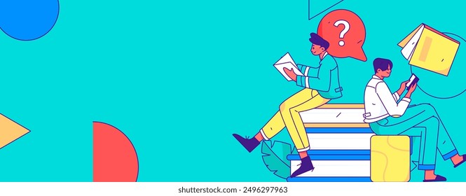 Education and learning people flat vector concept hand drawn illustration
